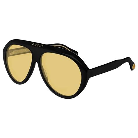 gucci black and yellow sunglasses